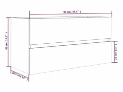 Garden Furniture Prolenta Premium - Mueble lavabo madera contrachapada roble ahumado 90x38,5x45cm Multicolor New