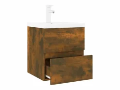 Garden Furniture Estantería Sobre Inodoro|Prolenta Premium - Mueble de baño con lavabo madera de ingeniería roble ahumado