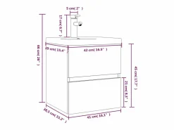 Garden Furniture Estantería Sobre Inodoro|Prolenta Premium - Mueble de baño con lavabo madera de ingeniería roble ahumado