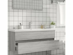 Prolenta Premium - Mueble de lavabo madera de ingeniería gris Sonoma 100x38,5x45cm^Garden Furniture Hot