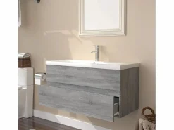 Prolenta Premium - Mueble de baño con lavabo madera contrachapada gris Sonoma^Garden Furniture Best
