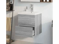 Garden Furniture Estantería Sobre Inodoro|Prolenta Premium - Mueble de baño con lavabo madera contrachapada gris Sonoma