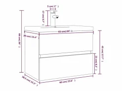Prolenta Premium - Mueble de baño con lavabo madera contrachapada roble ahumado^Garden Furniture Clearance