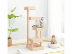 Prolenta Premium - Árbol para gatos madera maciza de pino 45,5x49x103 cm^Garden Furniture