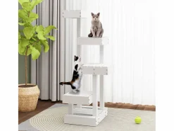 Garden Furniture Prolenta Premium - Árbol para gatos madera maciza de pino 45,5x49x103 cm Blanco