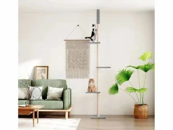Garden Furniture Prolenta Premium - Árbol rascador gatos suelo a techo 267,5-297,5 cm Gris claro Online