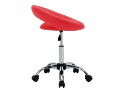 Garden Furniture Prolenta Premium - Silla de trabajo con ruedas cuero sintético Rojo Hot