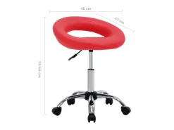 Garden Furniture Prolenta Premium - Silla de trabajo con ruedas cuero sintético Rojo Hot
