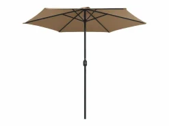 Prolenta Premium - Sombrilla de jardín con palo de aluminio taupe 270x246 cm^Garden Furniture Clearance