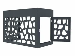 Vente-unique Aire Acondicionado, Ventilación|Protector para aire acondicionado / bomba de calor perforado en aluminio - Con puerta de acceso - Antracita - KAZOMA