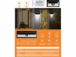 SOLARGEO Proyector solar - 54 LEDs con detector de movimiento DORIA - 500 Lúmenes - Negro Hot