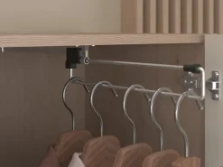 Puente de cama con almacenamiento con LEDs - An. 266 cm y natural - DOMELITO^Vente-unique
