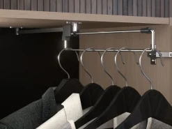 Vente-unique Puente de cama con compartimentos y LEDs L265 cm color natural y negro - VELONA Color natural claro Outlet