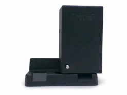 EXPERTLAND Portón|Puerta cancela eléctrica batiente de aluminio semicalada L309 x H181 cm antracita - TOROMA