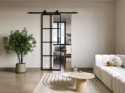 Puerta corredera - aluminio y vidrio templado - Alt. 205 x Ancho 93 cm - WILDEN II^Vente-unique