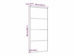 Puerta corredera aluminio y vidrio ESG negra 90x205 cm ES850820 Negro Best