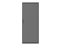 Vente-unique Puerta corredera con riel - vidrio templado ahumado - Alt. 205 x Ancho 83 cm - LINCI II Negro Clearance