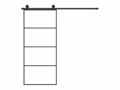 Puerta corredera con set herrajes vidrio ESG aluminio 90x205 cm ES641494^ Online