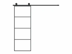 Puerta Corredera|Puerta corredera con set herrajes vidrio ESG aluminio 76x205 cm ES707223