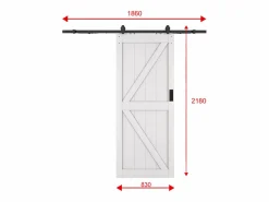 Vente-unique Puerta corredera con sistema de montaje en aplique - Madera y MDF - - Alt. 205 x 83 cm - NEFARA Blanco