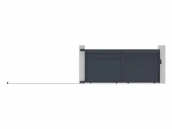 EXPERTLAND Puerta corredera de aluminio con lamas L416 x H180 cm antracita - VIAZO Gris antracita