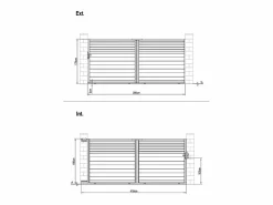 EXPERTLAND Puerta corredera de aluminio con lamas L416 x H180 cm antracita - VIAZO Gris antracita