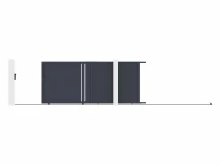 EXPERTLAND Portón|Puerta corredera de aluminio semicalada L421 x H180 cm antracita - TOROMA