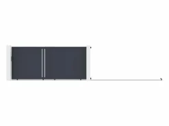 EXPERTLAND Portón|Puerta corredera de aluminio semicalada L421 x H180 cm antracita - TOROMA