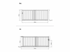 EXPERTLAND Portón|Puerta corredera de aluminio semicalada L421 x H180 cm antracita - TOROMA