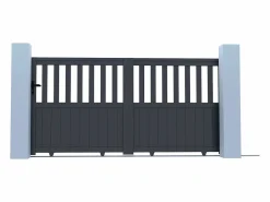 Puerta corredera de aluminio con calados Ancho 314 x Alt. 149 cm antracita TARNOS II^EXPERTLAND Hot