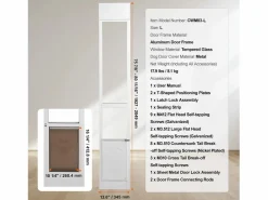 Puerta Corredera de Cristal para Perros SucceBuy, Altura Ajustable de 1927 a 2049 mm, L^ Outlet