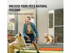 Puerta Corredera de Cristal para Perros SucceBuy, Altura Ajustable de 1927 a 2049 mm, L^ Outlet