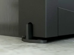 Vente-unique Puerta corredera doble - vidrio templado esmerilado 2 x Alt. 205 x Ancho 63 cm - LINCI II Negro Sale