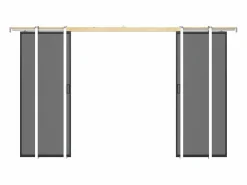 Vente-unique Puerta corredera doble sistema de empotramiento - vidrio ahumado - 2 x Alt. 205 x Ancho 73 cm - LINCI II Negro Clearance