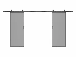 Vente-unique Puerta Corredera|Puerta corredera doble vista - cristal ahumado - 2 x Alt. 205 x L63 cm - LINCI II