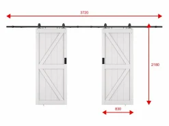 Puerta corredera doble vista - Madera y MDF - - 83 cm - NEFARA^Vente-unique Clearance