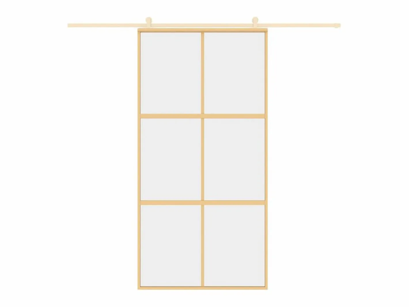 Puerta corredera dorada de vidrio ESG transparente y aluminio ES827137 Dorado Clearance