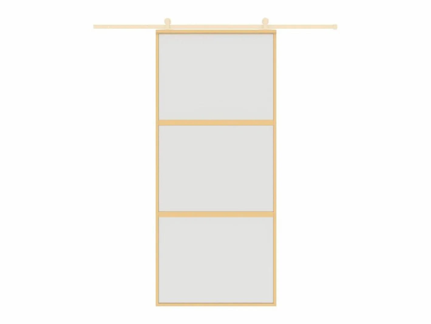 Puerta corredera dorada vidrio ESG esmerilado aluminio 90x205cm ES784621^ Clearance