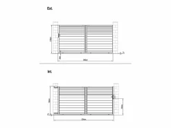 EXPERTLAND Puerta corredera eléctrica de aluminio con lamas L374 x H180 cm antracita - VIAZO Gris antracita Online