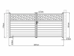 Puerta corredera eléctrica de aluminio semiperforada L397 x H181 cm antracita - BAZIO^EXPERTLAND Outlet