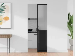 Vente-unique Puerta corredera empotrada, vidrio mate, Alt. 205 x Ancho 73 cm, ARTISTO II Negro Outlet