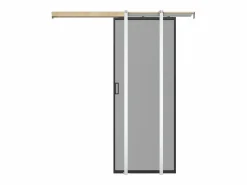 Vente-unique Puerta Corredera|Puerta corredera empotrada - vidrio templado ahumado - Alt. 205 x L63 cm - LINCI II