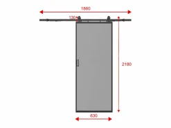 Vente-unique Puerta corredera en aplique - aluminio cristal ahumado - Alt. 205 x L63 cm - LINCI II Negro Sale