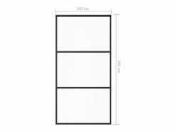 Puerta Corredera|Puerta corredera ESG vidrio y aluminio negra 102x205 cm ES244172
