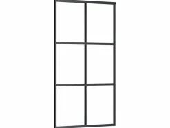 Puerta corredera ESG vidrio y aluminio negra 102x205 cm ES170789^ Clearance