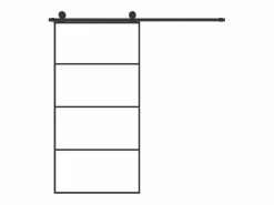Puerta corredera set herrajes vidrio ESG aluminio 102,5x205 cm ES797702^