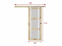Puerta corredera sistema de empotrado con 3 ventanas, L63 cm, Vidrio esmerilado, ACOSTA II^Vente-unique Online