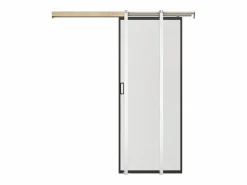 Vente-unique Puerta Corredera|Puerta corredera sistema de empotramiento - vidrio templado esmerilado - H205 cm x L63 cm - LINCI II