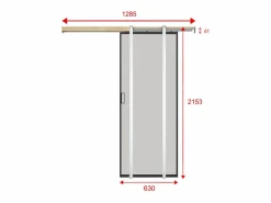 Vente-unique Puerta Corredera|Puerta corredera sistema de empotramiento - vidrio templado esmerilado - H205 cm x L63 cm - LINCI II