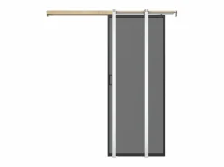 Puerta corredera sistema de empotramiento - vidrio templado ahumado - Alt. 205 x Ancho 73 cm - LINCI II^Vente-unique New
